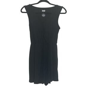 SO Black Sleeveless Romper Small – Wrap V‑Neck, Elastic Waist